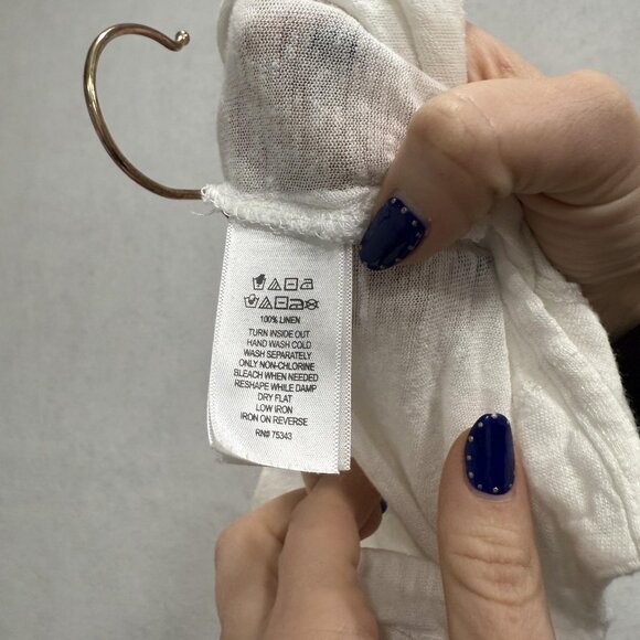 Cynthia Rowley Cardigan Sweater Womens Medium White 100% Linen Hooded Open Front - Picture 3 of 9